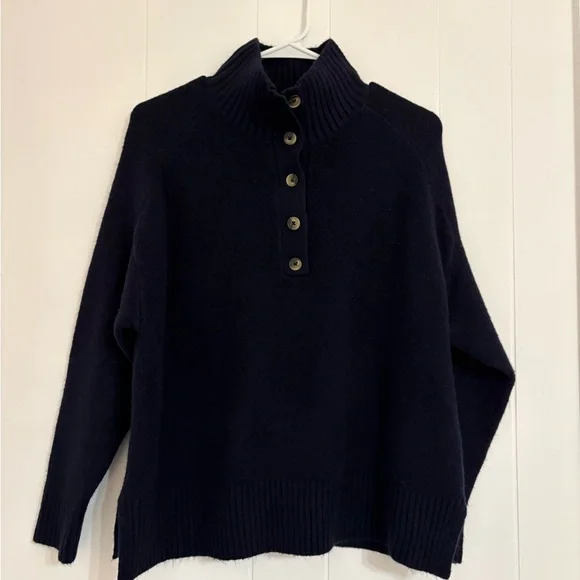 Zara Navy Cowl Neck Sweater - Picture 3 of 4